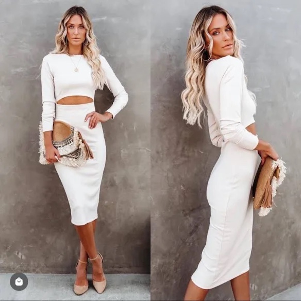 Vici Dolls Long Sleeve Bodycon Dress with Cut Out